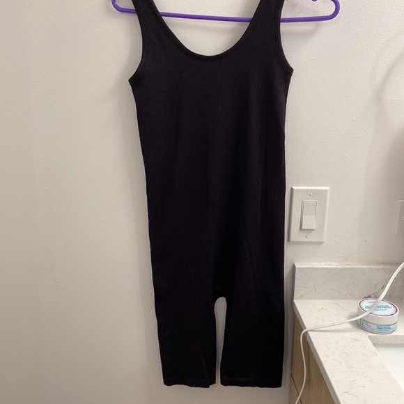 Black Ribbed Unitard S/M - Picture 6 of 8